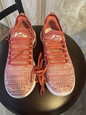 APL Women’s Knit Athletic Sneakers in Coral Pink 7 new